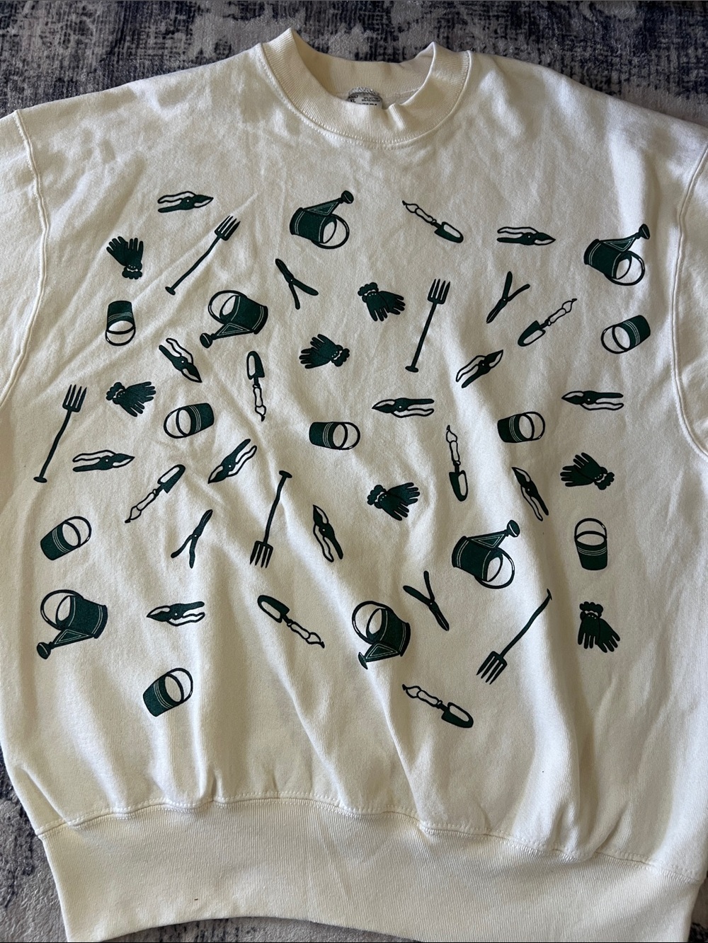 The Garden Place, vintage gardening tools graphic print sweatshirt - Picture 8 of 9